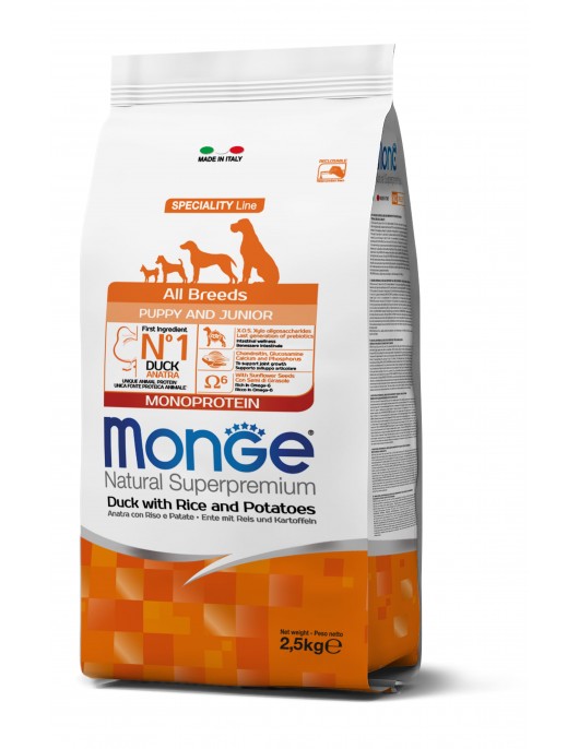 Monge Dog Puppy All breeds Duck, Rice & Potatoes - Сухи храни