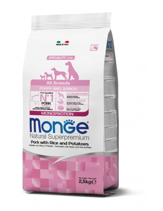 Monge Dog Puppy All breeds Pork, Rice & Potatoes - Сухи храни