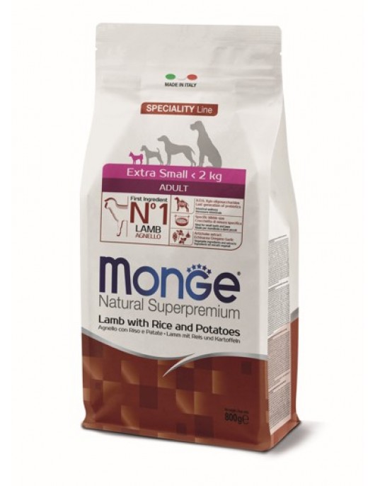 Monge Dog Extra Small Adult Lamb & Rice - Сухи храни