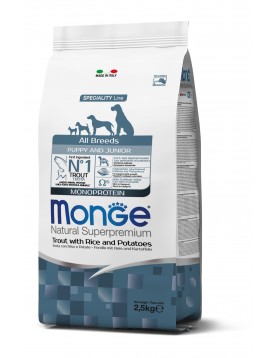 Monge Dog Monoprotein Puppy All breeds Trout, Rice & Potatoes