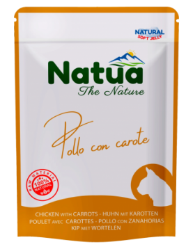 Natua Chicken & Carrots in Jelly - 70г филенца пиле и моркови в желе, в пауч