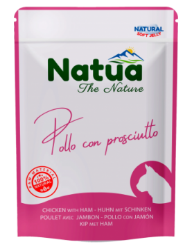 Natua Chicken & Ham in Jelly - 70г филенца пиле и шунка в желе, в пауч