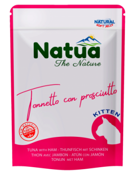 Natua KITTEN Tuna & Ham in Jelly - филенца риба тон и шунка в желе - 70г, в пауч