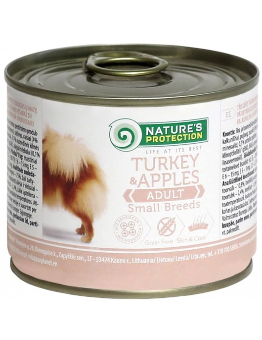Nature`s Protection Small Breed Turkey & Apple - консерва 200г - Консервирани храни