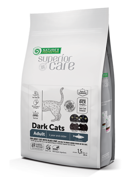 Nature`s Protection Dark Cat Adult Herring - Сухи храни