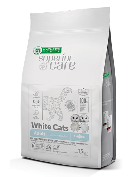Nature`s Protection White Cat Adult Herring - Сухи храни