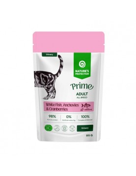 Пауч за котки - Nature`s Protection Prime Urinary White Fish,Anchovies & Cranberries- 85г