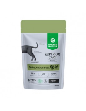 Пауч за котки - Nature`s Protection Superior Care Kitten Turkey & Chicken breast - 85г