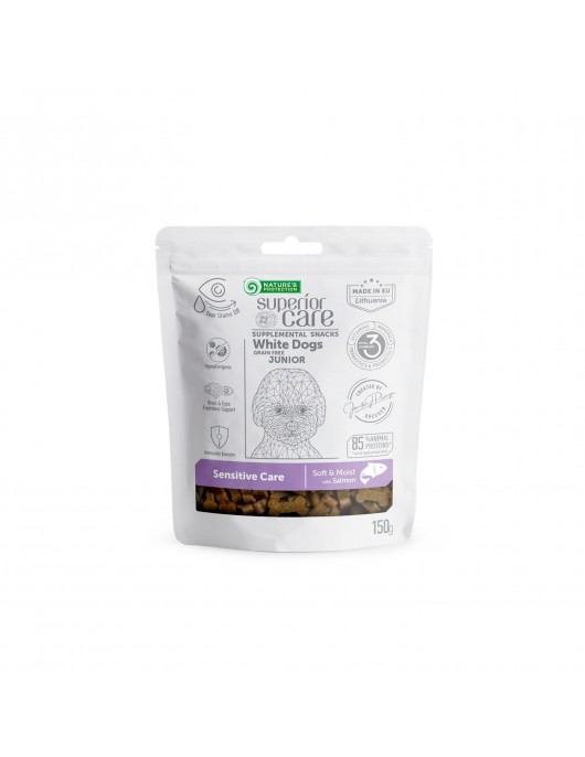 Лакомство за кучета с бяла козина Nature's Protection JUNIOR Sensitive Care - Лакомства за кучета