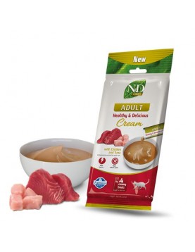 N&D Prime Adult Healthy & Delicious Cream with Chicken & Tuna - 4 x 15г