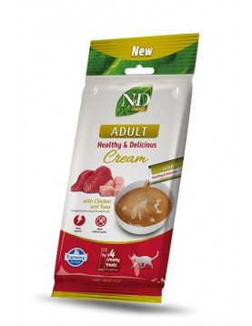 N&D Prime Adult Healthy & Delicious Cream with Chicken & Tuna - 4 x 15г