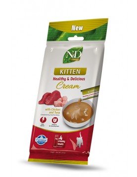 N&D Prime Kitten Healthy & Delicious Cream Chicken & Tuna 4 x 15г - Лакомства