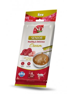 N&D Quinoa Senior Healthy & Delicious Cream with Chicken & Tuna - Лакомства
