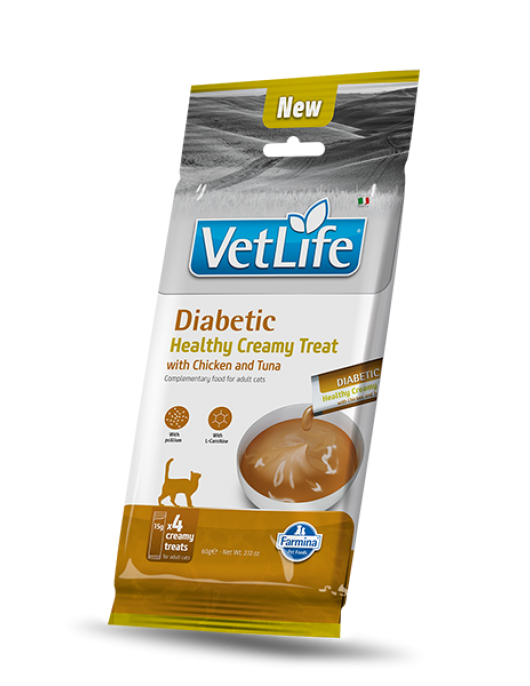 Vet Life Diabetic Healthy Creamy Treat with Chicken & Tuna - 4 х 15г - Лакомства