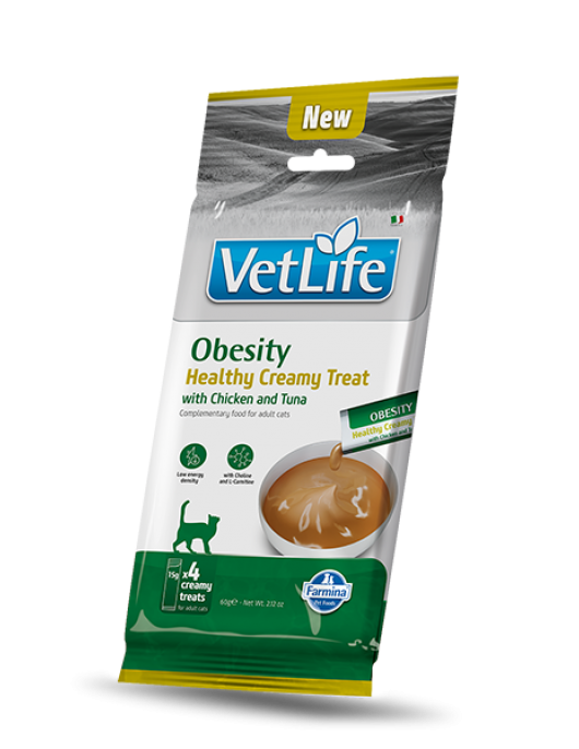 Vet Life Obesity Healthy Creamy Treat with Chicken & Tuna - 4 х 15г - Лакомства