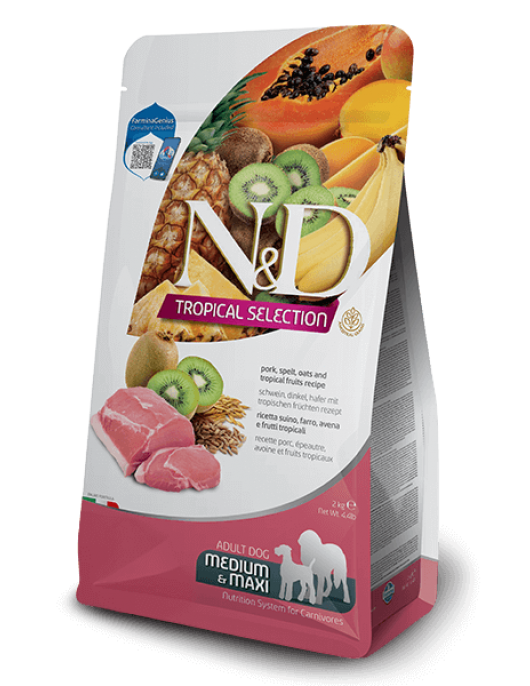 N&D Dog Tropical Selection Adult Medium & Maxi Chicken and Tropical fruits - Сухи храни