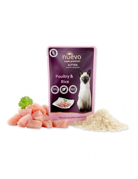 Пауч Nuevo Cat Kitten Chicken & Rice - 85г - Консервирани храни