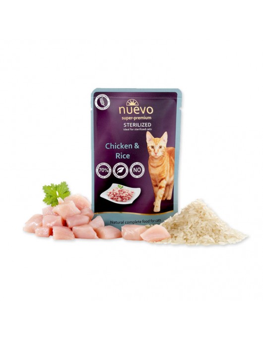 Пауч Nuevo Cat Adult Sterilised Chicken - 85г - Консервирани храни