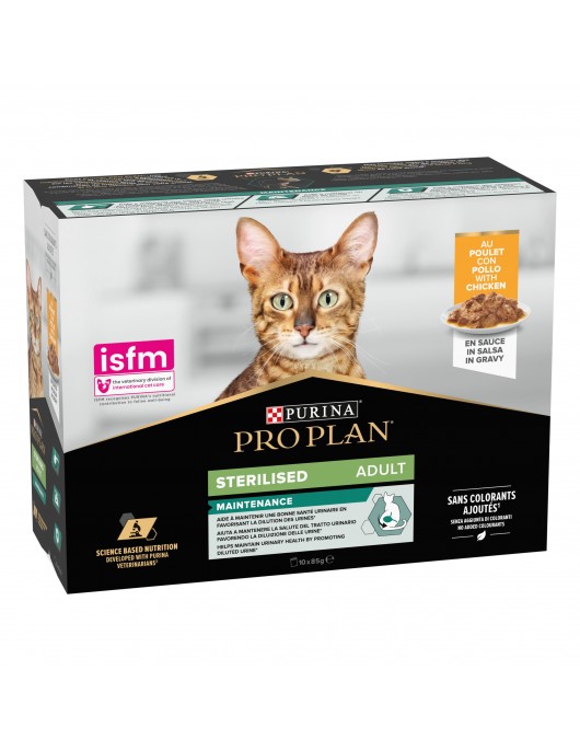 Пауч за котки - Purina Pro Plan Sterilised Chicken - 85г. - Грижа при наднормено тегло