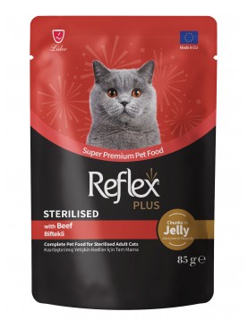 Reflex Plus Sterilised Beef in jelly, 85г