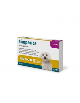 Simparica - вкусни таблетки за кучета от 1.3 до 2.5кг - за профилактика срещу външни паразити - Противопаразитни