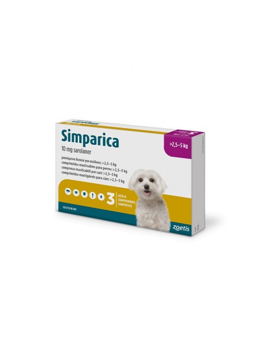 Simparica - вкусни таблетки за кучета от 1.3 до 2.5кг - за профилактика срещу външни паразити - Противопаразитни