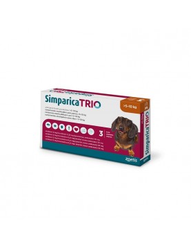 Simparica Trio 5 - 10кг - вкусни таблетки за кучета - за профилактика на външни и вътрешни паразити