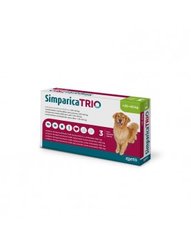 Simparica Trio 20 - 40кг - вкусни таблетки за кучета - за профилактика на външни и вътрешни паразити