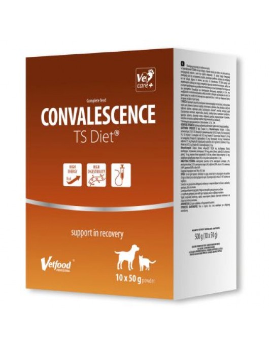 Vetfood Convalescence TS Diet - разтворима храна за възстановяване и подкрепа след лечение Vetfood Convalescence TS Diet - разтворима храна за възстановяване и подкрепа след лечение - Хранителни добавки