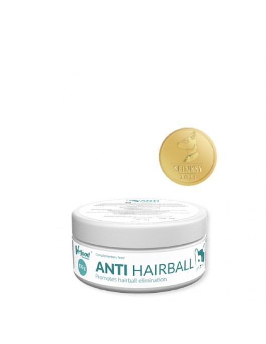 Vetfood Anti-Hairball - прах против космени топки, 100г - Хранителни добавки