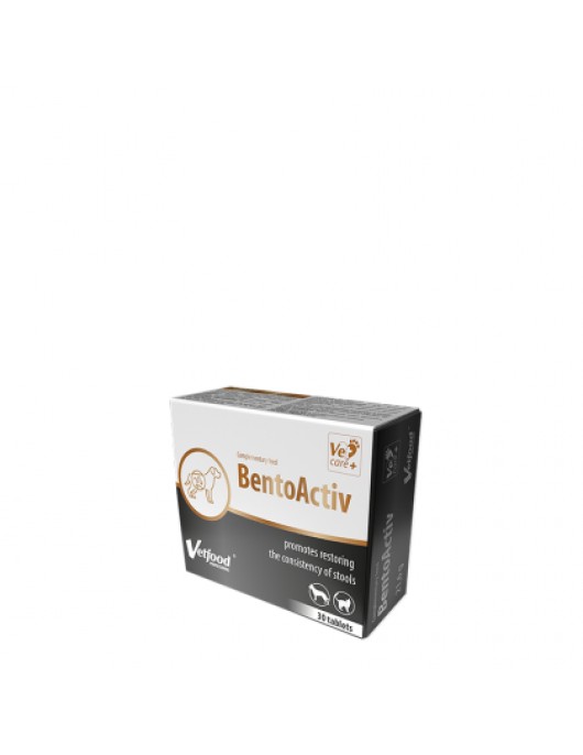 Vetfood BentoActiv - при диария и лошо усвояване, 30 капсули Vetfood BentoActiv - при диария и лошо усвояване, 30 капсули - Хранителни добавки