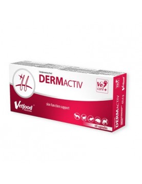Vetfood DermActiv - хранителна добавка за кожа и козина, 60 капсули