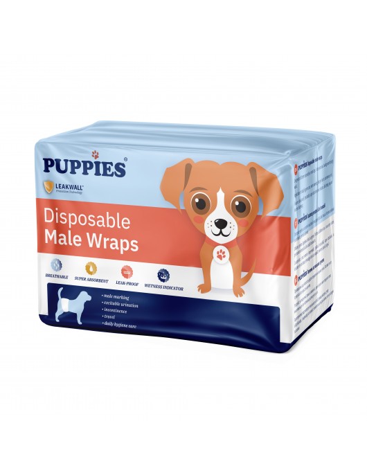 Памперс за мъжки кучета 12бр, Puppies - Хигиенни продукти