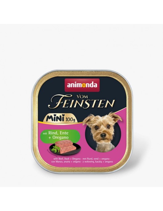 Animonda Vom Feinsten Mini Adult говеждо,патешко и риган,100г Animonda Vom Feinsten Mini Adult говеждо,патешко и риган,100г - Консервирани храни