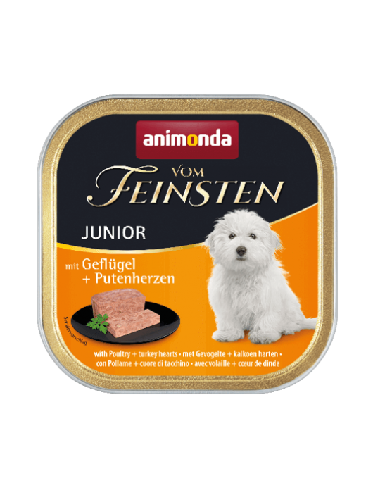 Animonda Vom Feinsten Junior Chicken & Turkey Hearts - 150г - Консервирани храни