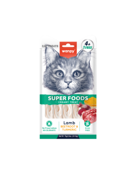 Wanpy Cat Superfoods Creamy Lamb - кремчета за котки с агне и куркума 5х14г