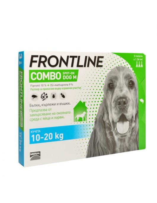 Frontline Combo Spot On 10-20kg - противопаразитна пипета за кучета с тегло от 10 до 20кг - Противопаразитни