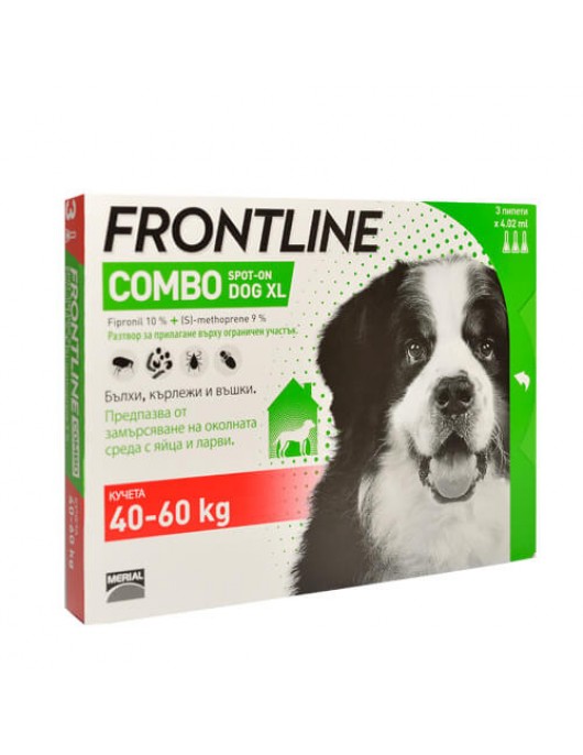 Frontline Combo Spot On 40-60kg - противопаразитна пипета за кучета с тегло от 40 до 60кг - Противопаразитни