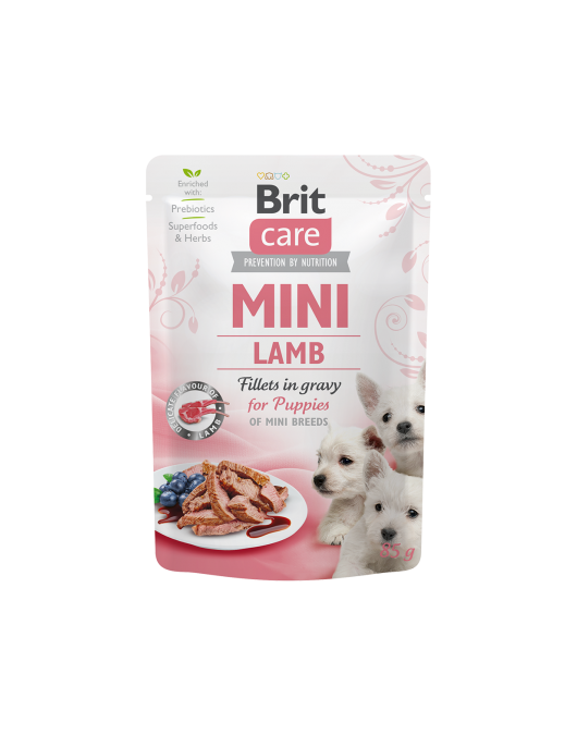 Пауч за кучета - Brit Care Mini Puppy Lamb Fillets in Gravy 85г - Консервирани храни