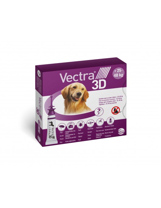 Vectra 3D - Противопаразитна пипета за кучета с тегло от 25 до 40кг - ВЕТЕРИНАРНА АПТЕКА