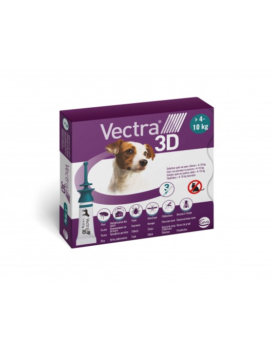 Vectra 3D - Противопаразитна пипета за кучета с тегло от 4 до 10кг - ВЕТЕРИНАРНА АПТЕКА